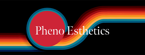 A colorful rainbow with the words " meno esthetics ".